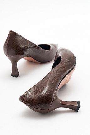 کفش استایلیتو قهوه ای پاشنه نازک luvishoes - کد 792876330