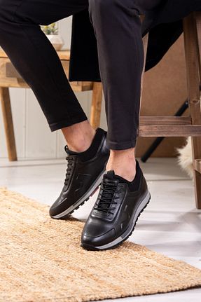 کفش کژوال مشکی مردانه چرم خالص lizshoe - کد 793133408