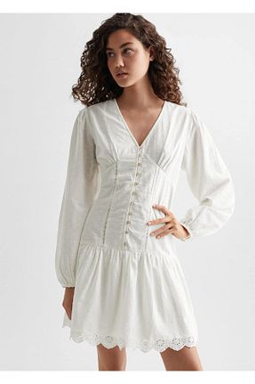لباس سفید زنانه بافتنی MANGO Teen - کد 748876073