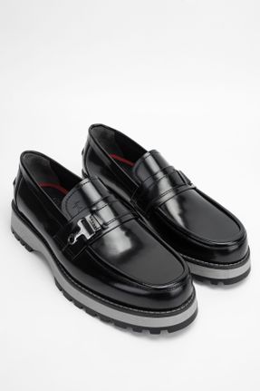 کفش کژوال مشکی مردانه چرم طبیعی پاشنه کوتاه ( 4 - 1 cm ) پاشنه ساده کد 786919967