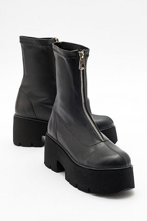 بوت / نیم بوت مشکی زنانه چرم مصنوعی luvishoes - کد 792884510
