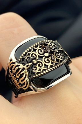 انگشتر نقره مشکی مردانه زیرکن Duende Silver - کد 792880798