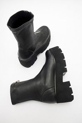 بوت / نیم بوت مشکی زنانه چرم مصنوعی luvishoes - کد 792884510