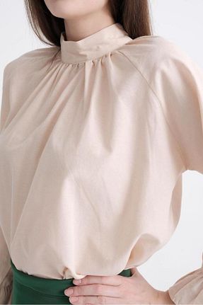 پیراهن حجاب بژ زنانه اورسایز CNG MODA - کد 793264556