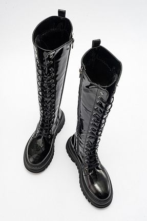 چکمه مشکی زنانه چرم مصنوعی luvishoes - کد 792880675