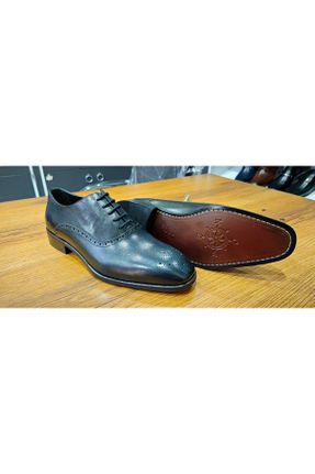 کفش کلاسیک مشکی مردانه چرم طبیعی پاشنه کوتاه ( 4 - 1 cm ) پاشنه ساده کد 793047447