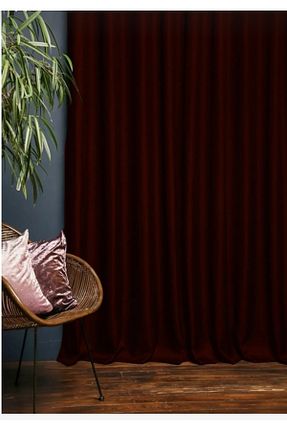 پرده زمینه زرشکی پلی استر venedik home - کد 793229486