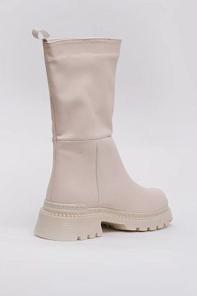 چکمه بژ زنانه چرم مصنوعی Supermark - کد 368312463