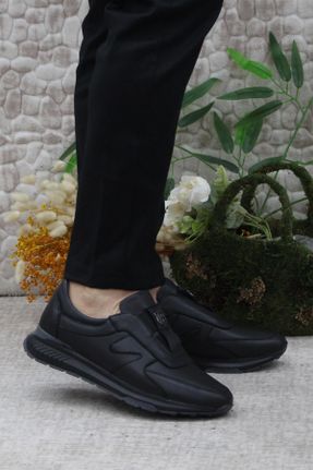 کفش کژوال مشکی مردانه چرم طبیعی پاشنه کوتاه ( 4 - 1 cm ) پاشنه ضخیم کد 793585732