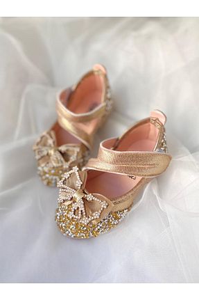 بابت طلائی بچه گانه چرم مصنوعی PATİK BEBE - کد 793447877