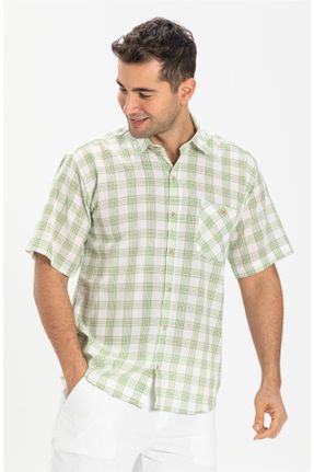 پیراهن سبز مردانه پنبه (نخی) سایز بزرگ کد 92906577