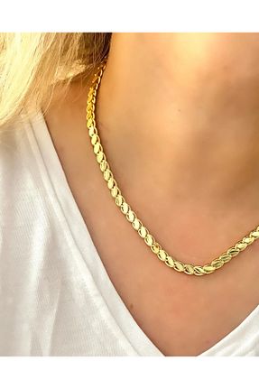 گردنبند استیل ( فولاد ) طلائی استیل ضد زنگ ALEYKA - کد 793785226