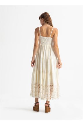لباس بژ زنانه بافتنی پنبه - پلی استر رگولار بند دار بیسیک کد 92951378