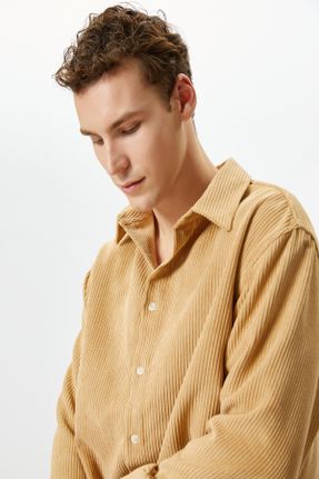 پیراهن بژ مردانه رگولار پلی استر کد 781021112