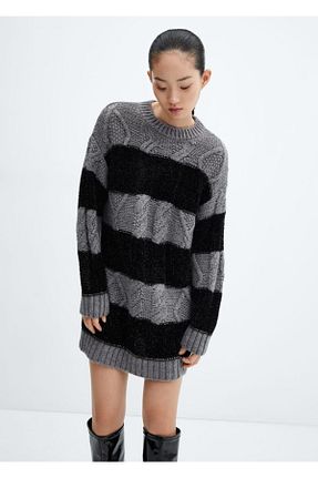 لباس طوسی زنانه بافتنی MANGO - کد 775810208