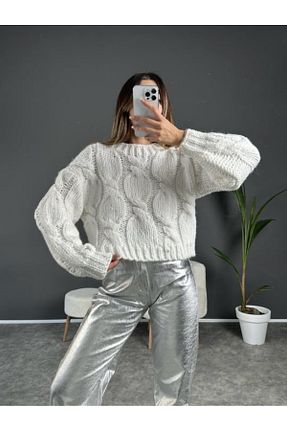 پلیور سفید زنانه Saç Örgü Essma butik - کد 793401001