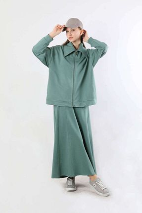 ست بالاتنه و پائین تنه سبز زنانه بافتنی ZÜLAYS - کد 788130767