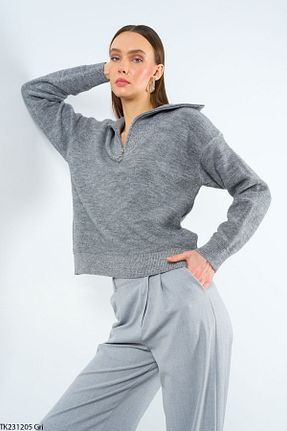 پلیور طوسی زنانه ساده Liora - کد 793687526