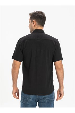 پیراهن مشکی مردانه سایز بزرگ پنبه (نخی) کد 92906132