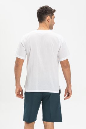 تی شرت سفید مردانه رگولار یقه گرد پنبه (نخی) تکی بیسیک کد 92974650