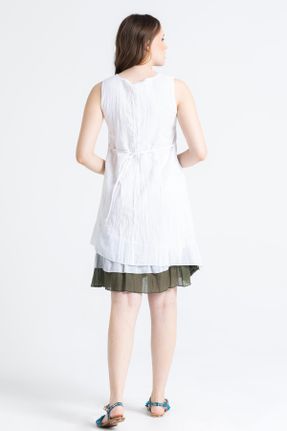 لباس سفید زنانه بافتنی پنبه (نخی) رگولار بیسیک کد 681424608