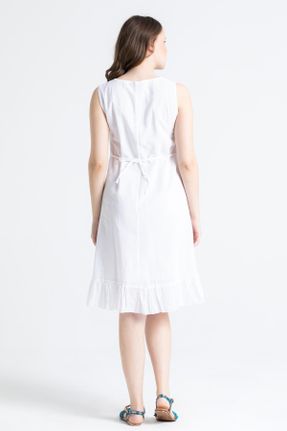 لباس سفید زنانه بافتنی پنبه (نخی) رگولار بیسیک کد 681424550
