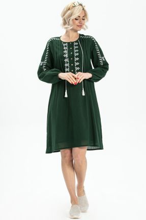 لباس سبز زنانه بافتنی رگولار آستین-بلند بیسیک کد 247162043