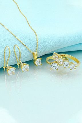 ست نقره طلائی زنانه زیرکن Else Silver - کد 79607626