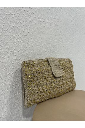 کیف پورتفوی و کلاچ طلائی زنانه sisa.art - کد 793938292