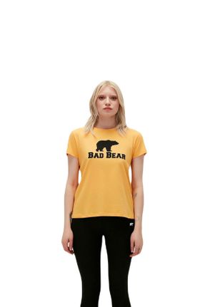 تی شرت زرد زنانه رگولار یقه گرد تکی کد 745930396