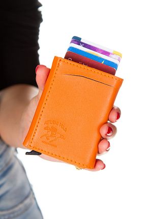 کیف پول نارنجی مردانه ابعاد کوچک Newish - کد 647693601