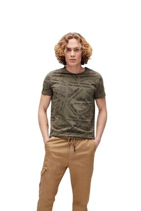 تی شرت خاکی مردانه Fitted کد 577514549