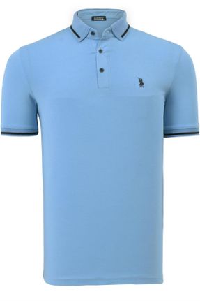 تی شرت آبی مردانه رگولار یقه پولو کد 742104998