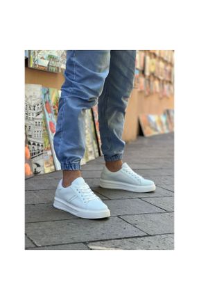 کفش کژوال سفید مردانه چرم مصنوعی پاشنه کوتاه ( 4 - 1 cm ) پاشنه ساده کد 793552701