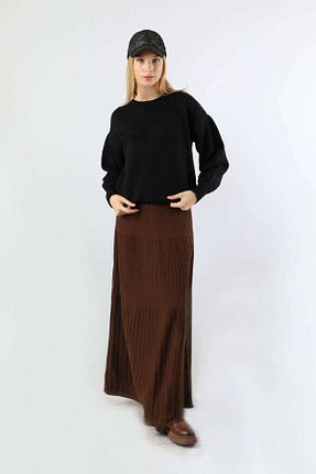 دامن قهوه ای زنانه پارچه ZÜLAYS - کد 791586947