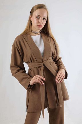 ست بالاتنه و پائین تنه قهوه ای زنانه ZÜLAYS - کد 757445595