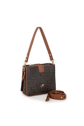 کیف پستچی قهوه ای زنانه چرم مصنوعی Nas Bag - کد 793646364