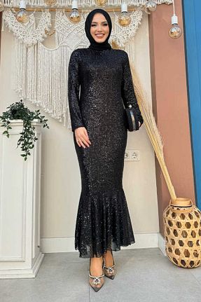 لباس مجلسی حجاب مشکی زنانه یقه دوچرخه Bym Fashion - کد 793890134