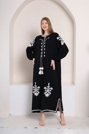لباس مشکی زنانه بافتنی اورسایز بافت کد 793978893