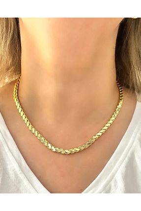 گردنبند استیل ( فولاد ) طلائی استیل ضد زنگ ALEYKA - کد 793785226