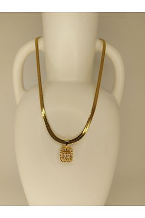 گردنبند استیل ( فولاد ) طلائی زنانه استیل ضد زنگ Romea - کد 786137644
