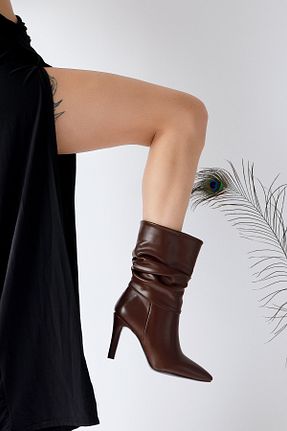 بوت / نیم بوت قهوه ای زنانه جیر Limoya - کد 794136769