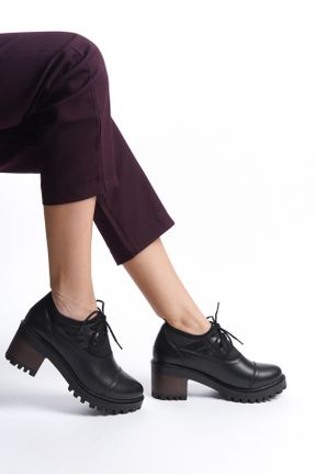 کفش آکسفورد مشکی زنانه پاشنه متوسط ( 5 - 9 cm ) کد 794142239