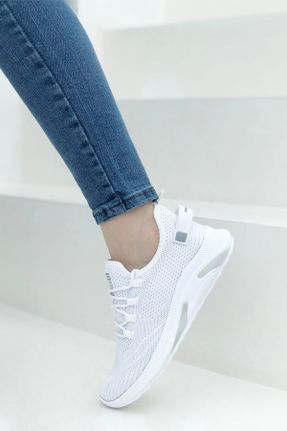کفش پیاده روی سفید زنانه پارچه ای پارچه نساجی کد 794188144
