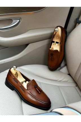 کفش کلاسیک قهوه ای مردانه چرم طبیعی پاشنه کوتاه ( 4 - 1 cm ) پاشنه ضخیم کد 794321751