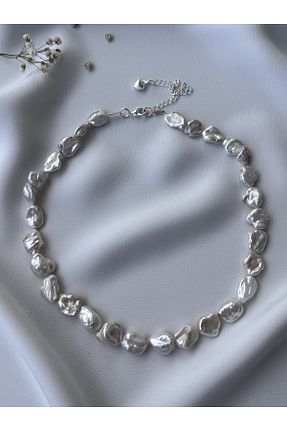 گردنبند مروارید سفید مروارید آب شیرین DURAN TAKI TASARIM - کد 794426351