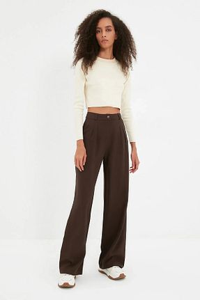 شلوار جین قهوه ای زنانه پاچه لوله تفنگی byhaziran butik - کد 794623176