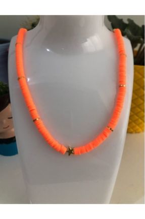گردنبند جواهر نارنجی زنانه کد 103937036
