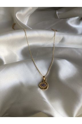 گردنبند جواهر طلائی زنانه روکش طلا Claritas Takı - کد 104011725