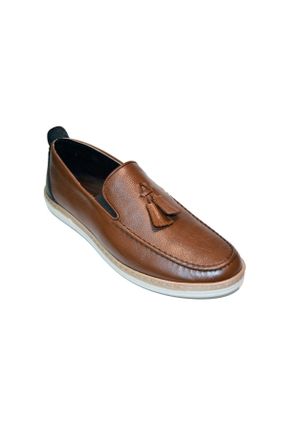 کفش کژوال قهوه ای مردانه چرم طبیعی پاشنه کوتاه ( 4 - 1 cm ) پاشنه ساده کد 794331437